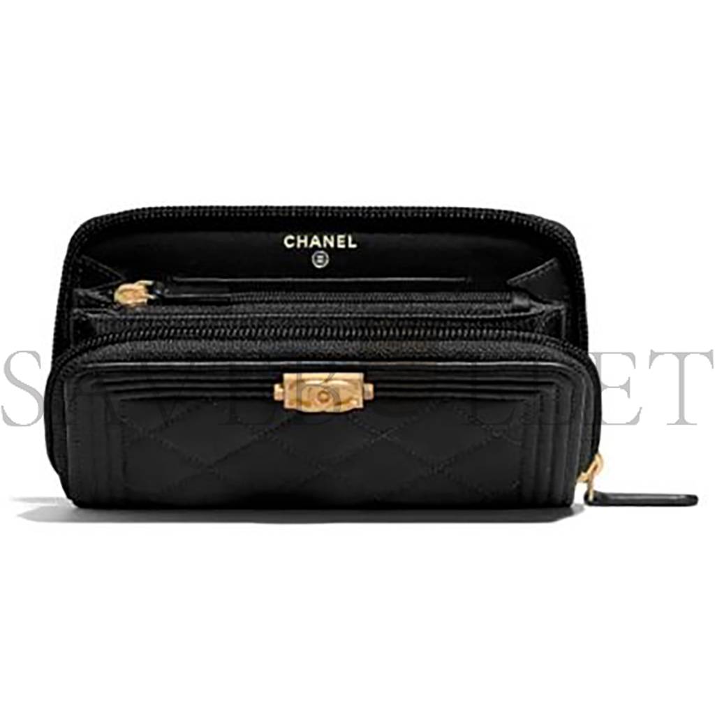 Ch*el boy Ch*el zipped wallet a80566 y07659 94305 （15.5*9*2cm）